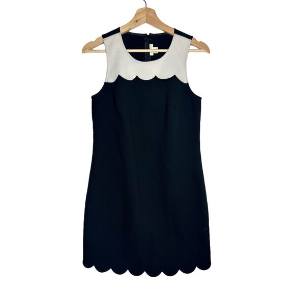 J. Crew Scalloped Color Block Bodice Sleeveless Shift Dress 0 - Picture 1 of 7